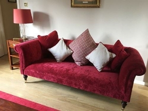 Brighton 2.5 Seater Sofa in Rockall Crushed Velvet Pillarbox
