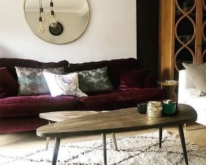 Alwinton 4 Seater Sofa in Portland Brilliant Velvet Pitaya