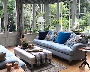 Alwinton 3 Seater Sofa in Colefax & Fowler, Glynn Sea Blue