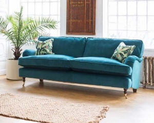 Alwinton 3 Seater Sofa in Cameron Velvet Kingfisher