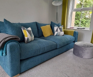 Stockbridge 4 Seater Sofa in Easy Clean Plain Teal