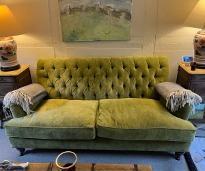 Chiddingfold 3 Seater Sofa in Andrew Martin Mossop Velvet Moss