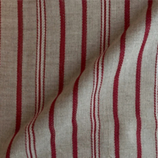Fabric Carthorpe Woven Linen Stripe: Red