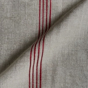 Baldersby Woven Linen Stripe: Red