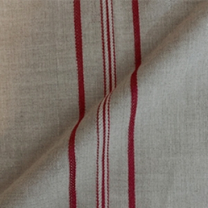 Askrigg Woven Linen Stripe: Red