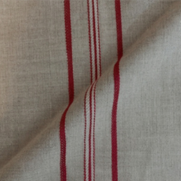 Fabric Askrigg Woven Linen Stripe: Red