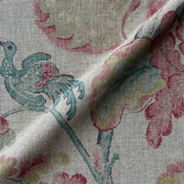 Fabric Floral Linen: L Oiseaux Dusk
