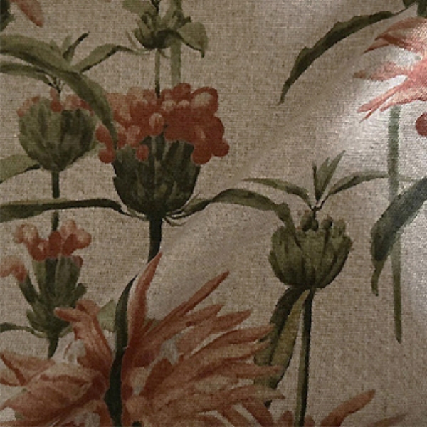 Fabric RHS Botanicals - Henry Moon Lions Tail: Terracotta