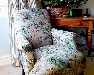 Snape Chair in Jungle Jaded Linen