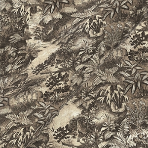 RHS Botanicals on Velvet - Ferns Toile: Mocha