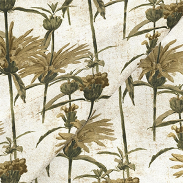 Exclusive Fabric RHS Botanicals on Velvet - Henry Moon Lion's Tail: Sandstone