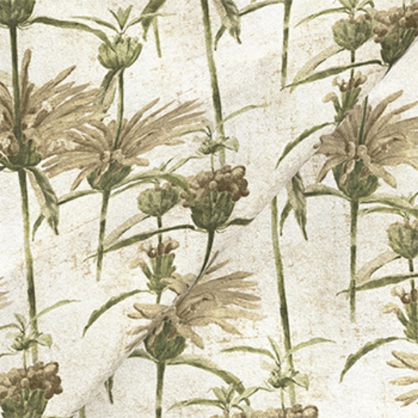 Exclusive Fabric RHS Botanicals on Velvet - Henry Moon Lion's Tail: Alba