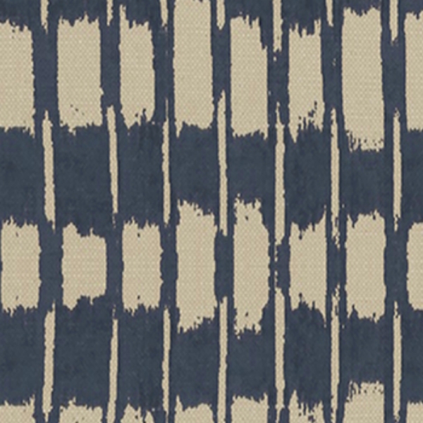 Spill Resistant V&A Ikat: Midnight Blue