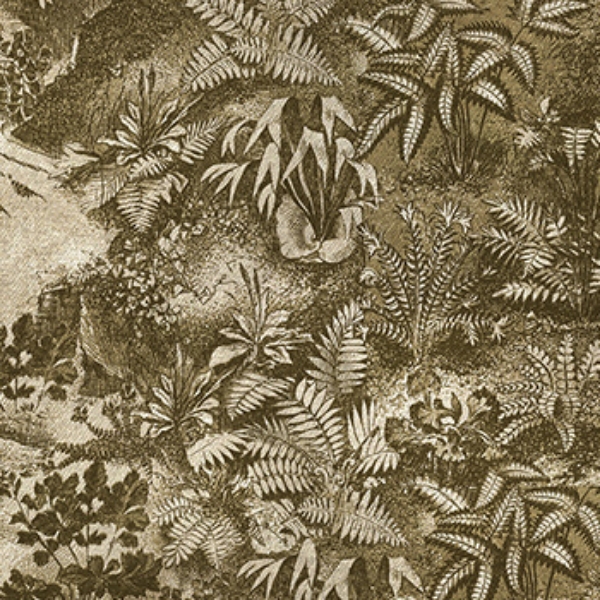 RHS Botanicals on Velvet - Ferns Toile: Olive