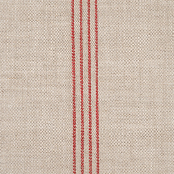Baldersby Woven Linen Stripe: Red