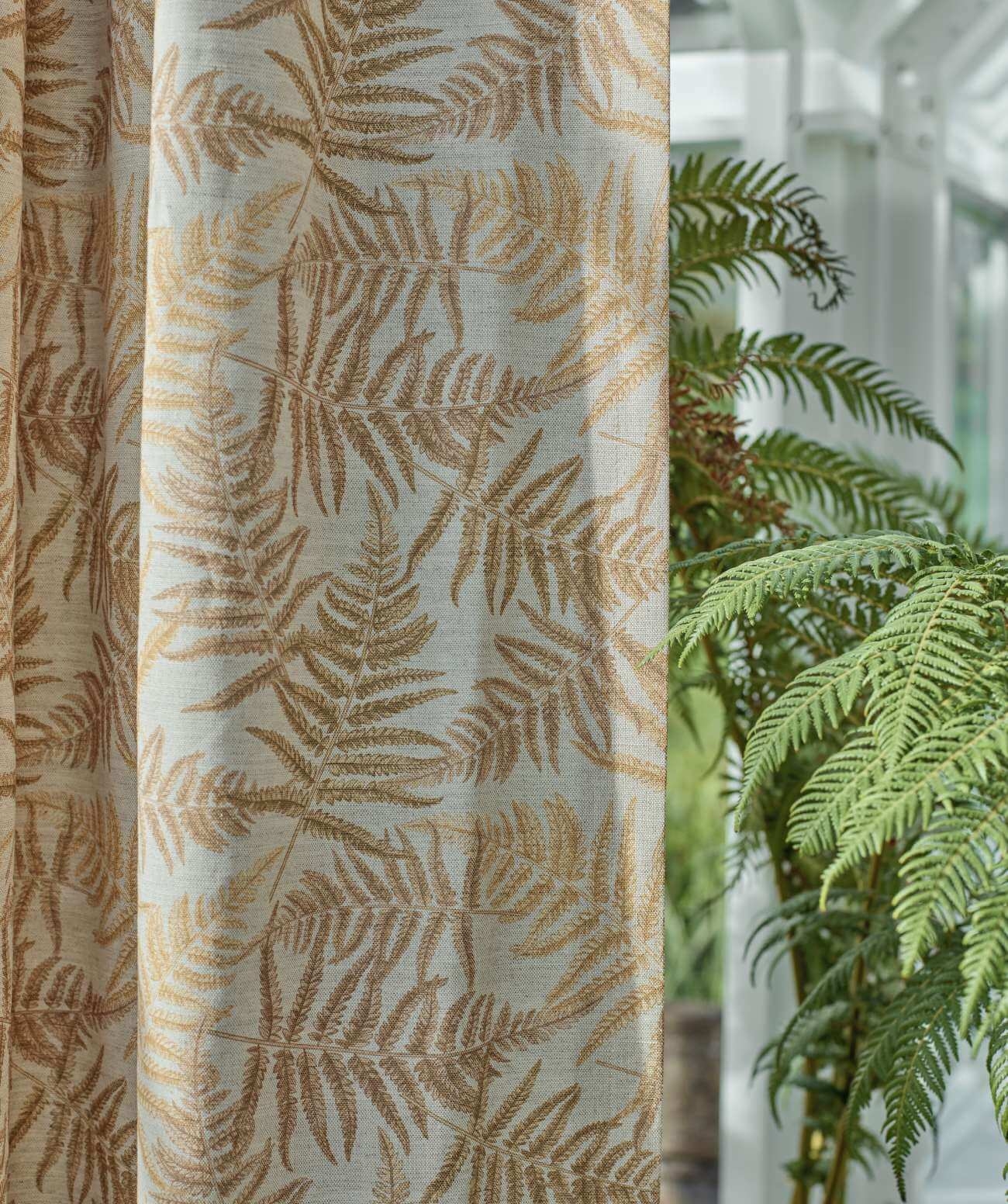 Curtains in Frond All Over Sandstone